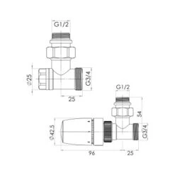 Schulte ExpressPlus Thermostat-Set "Eck" Verchromt -Duschmeister 060991068485 2053 068485 6