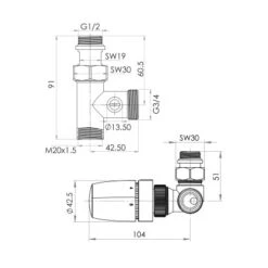 Schulte ExpressPlus Thermostat-Set "Mischbetrieb" Verchromt Version Rechts 3 Schulte ExpressPlus Thermostat-Set "Mischbetrieb" Verchromt Version Rechts -Duschmeister 060991068508 2053 068508 6
