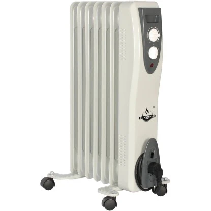 El Fuego Mobiler Elektro-Ölradiator 7 Rippen Weiß 2 El Fuego Mobiler Elektro-Ölradiator 7 Rippen Weiß – Bild 2
