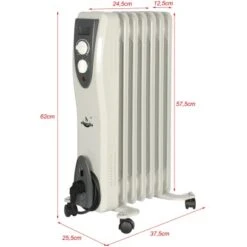 El Fuego Mobiler Elektro-Ölradiator 7 Rippen Weiß 15 El Fuego Mobiler Elektro-Ölradiator 7 Rippen Weiß -Duschmeister 109963 2240 4