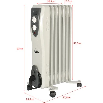 El Fuego Mobiler Elektro-Ölradiator 7 Rippen Weiß 4 El Fuego Mobiler Elektro-Ölradiator 7 Rippen Weiß – Bild 4