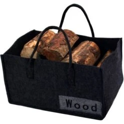 Franz Müller Kaminholztragetasche In Filzoptik Mit 2 Henkeln Dunkelgrau