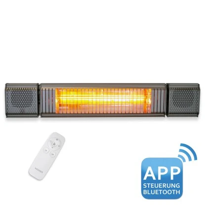 VASNER Appino BEATZZ Bluetooth Infrarot-Heizstrahler Mit Musik Box 2000 W Grau 1 VASNER Appino BEATZZ Bluetooth Infrarot-Heizstrahler Mit Musik Box 2000 W Grau