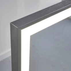 Vasner Spiegel-Infrarotheizung Zipris S LED 400 W Mit Licht Und Titan-Rahmen -Duschmeister 177544 4832 4