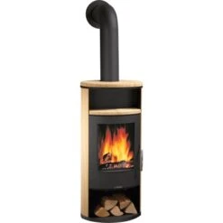 Justus Kaminofen Island 5 II Sandstein-Verkleidung Schwarz 5 KW EEK: A+