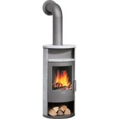 Justus Kaminofen Island 5 II Speckstein-Verkleidung Gussgrau 5 KW EEK: A+