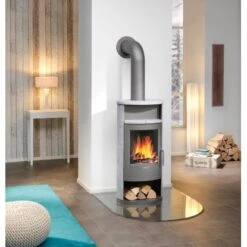 Justus Kaminofen Island 5 II Speckstein-Verkleidung Gussgrau 5 KW EEK: A+ -Duschmeister 2855450 picture 2