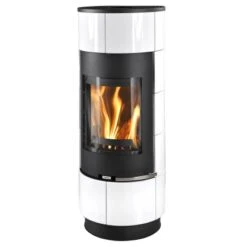 Thorma Kaminofen Cadiz Stahl Keramik Weiß Mit Speicher 7,5 KW