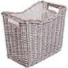 Weidenkorb Mit Heller Stoffeinlage In Grau