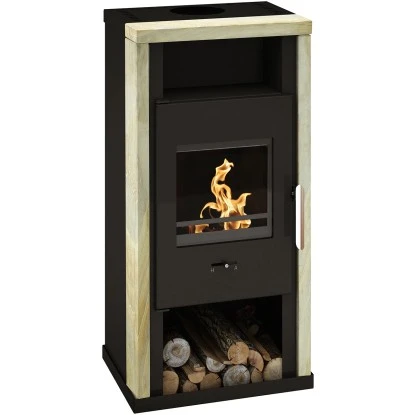 Wamsler Kaminofen Yuna Sandstein-Verkleidung Schwarz 6 KW EEK: A 1 Wamsler Kaminofen Yuna Sandstein-Verkleidung Schwarz 6 KW EEK: A