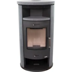 Accente Kaminofen Verona II 3.0 GTS Naturstein Grau 7,5 KW EEK: A -Duschmeister 3987260 4975 2