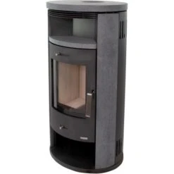 Accente Kaminofen Verona II 3.0 GTS Naturstein Grau 7,5 KW EEK: A -Duschmeister 3987260 4975 6