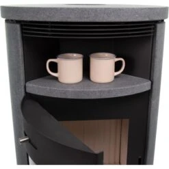 Accente Kaminofen Verona II 3.0 GTS Naturstein Grau 7,5 KW EEK: A -Duschmeister 3987260 4975 7