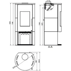 Wamsler Kaminofen Vitus Keramik Schwarz 7 KW EEK: A+ -Duschmeister 4047585 4432 9