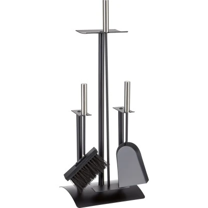 Kaminofenbesteck 4-teilig Silberfarben 1 Kaminofenbesteck 4-teilig Silberfarben