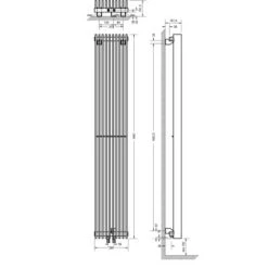 Schulte ExpressPlus Design-Heizkörper London Mittenanschluss 1.018 W Alpinweiß -Duschmeister 4060991037405 2053 6
