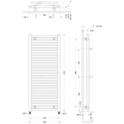 Schulte ExpressPlus Design-Heizkörper Miami Anschluss Unten 643W HxB 121,5x50cm -Duschmeister 4060991038228 2053 3