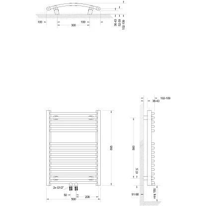Schulte Design-Heizkörper Europa I Mit Mittenanschluss 331 W Alpinweiß 2 Schulte Design-Heizkörper Europa I Mit Mittenanschluss 331 W Alpinweiß – Bild 2