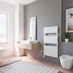 Schulte Badheizkörper Turin Steckerfertig Heizstab 3 L Alpinweiß 114,3 X 60,5 Cm