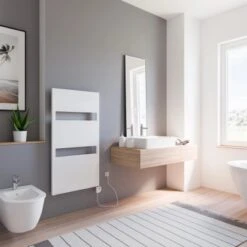 Schulte Badheizkörper Turin Steckerfertig Heizstab 3 R Alpinweiß 114,3 X 60,5 Cm