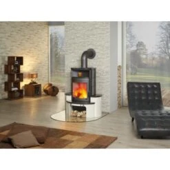 Hark Dauerbrand-Kaminofen Avenso Kacheln Schwarz 7 KW Mit Automatik EEK: A+ -Duschmeister 406278 1921 ambiente