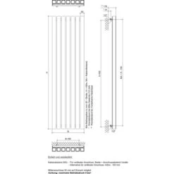 Ximax Raumheizkörper Erupto Quadrat 1800 X 585 Mm Weiß 1824 Watt -Duschmeister 5551 erupto quadrat skizze