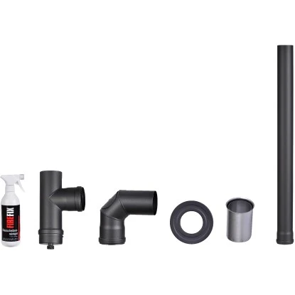 Firefix Pelletofen Anschluss-Set Schwarz 6-teilig 1 Firefix Pelletofen Anschluss-Set Schwarz 6-teilig