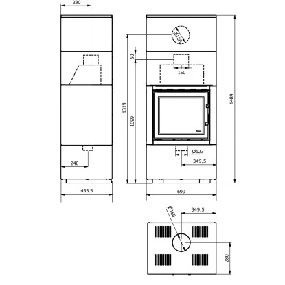 Wamsler Kaminofen Modulo 70/150 G Weiß 6 KW EEK: A 3 Wamsler Kaminofen Modulo 70/150 G Weiß 6 KW EEK: A – Bild 3