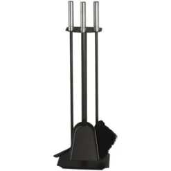 Lienbacher Kamingarnitur 3-teilig Schwarz Beschichtet