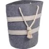 Dobar Filzkorb Für Kaminholz Mit Tragegriffen Grau-Weiß 40 Cm X 40 Cm X 60 Cm