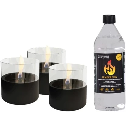 Tenderflame Tischfeuer Set Lilly In Schwarz 1 Tenderflame Tischfeuer Set Lilly In Schwarz