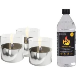 Tenderflame Tischfeuer Set Lilly In Aluminium