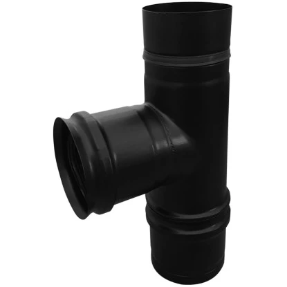 Firefix T-Stück Für Pelletofenrohr Schwarz 80 Mm Durchmesser T-Stück 2 Firefix T-Stück Für Pelletofenrohr Schwarz 80 Mm Durchmesser T-Stück – Bild 2