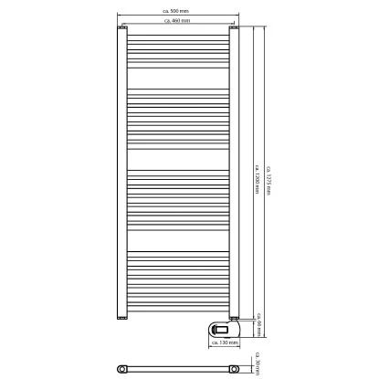 Eisl Badheizkörper Mit Digitalem Heizstab 500 X 1200 Mm 500W 5 Eisl Badheizkörper Mit Digitalem Heizstab 500 X 1200 Mm 500W – Bild 5